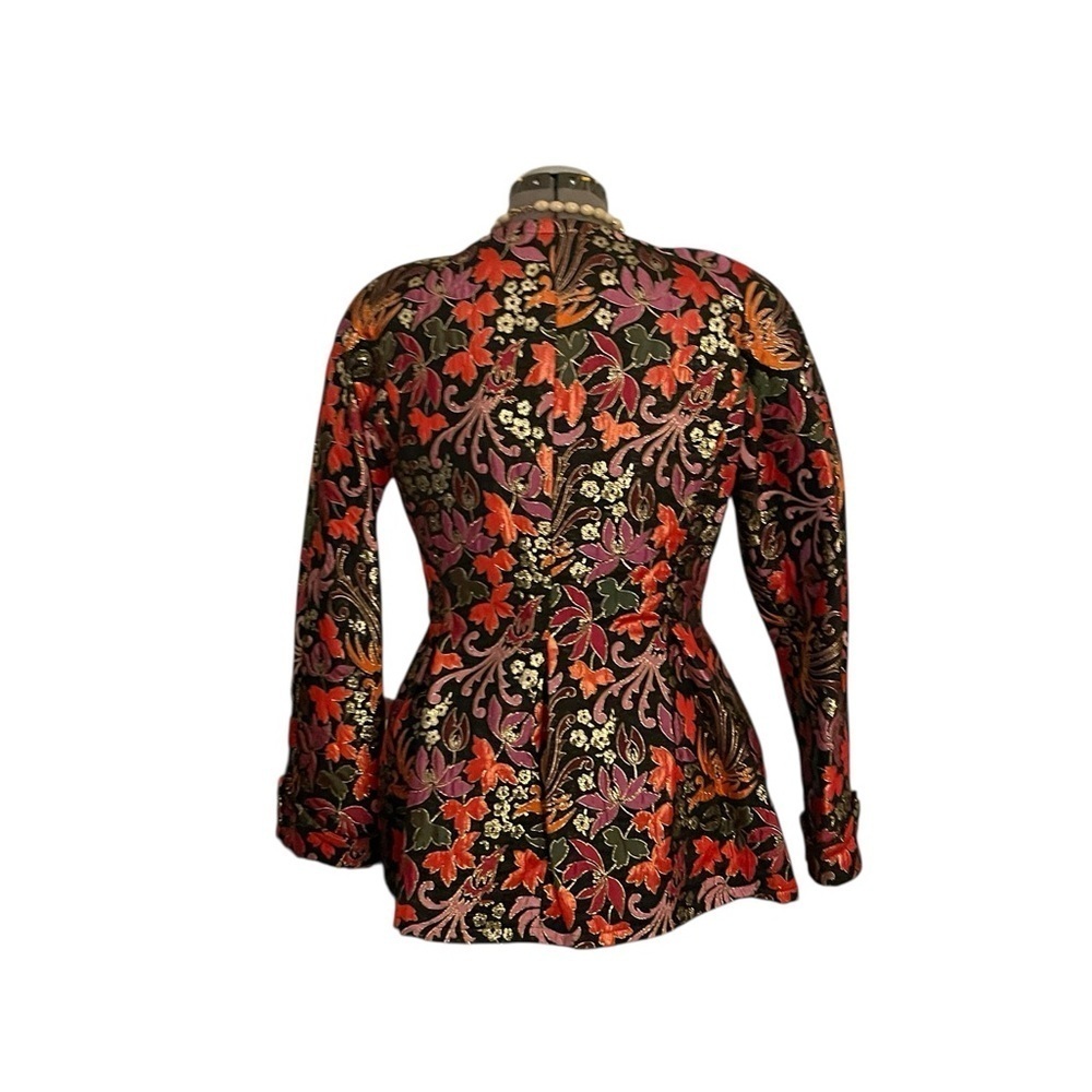 Vintage Biva Saint Honoré Paris Brocade Jacket Floral Bird Made France - Picture 4 of 10